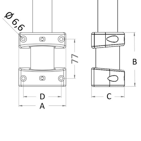 Kit boccole inox per palo in carbonio mm.38 (46.815.10)